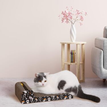 Екологічна кігтеточка з дзвоником: 2-в-1 для котів - 24x45x5 см (Teo)