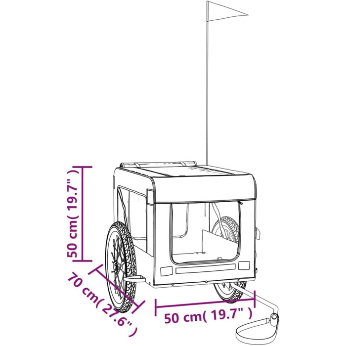 Причіп для велосипеда, переноска для собак, зелений 63x123x66 см
