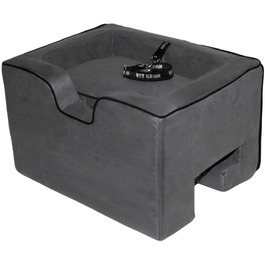 Автокрісло Pet Gear Lookout Booster для собак, сірого кольору, з м'яким кріслом та страхувальним тросом. Легке встановлення без інструментів.