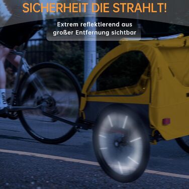 Дитячий велопричіп 2в1 з функцією коляски та бігуна, амортизація, регульована ручка-штовхач та гальма, для 1-2 дітей, до 40 кг (Помаранчевий)