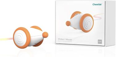 Інтерактивна іграшка для котів Cheerble Wicked Mouse з LED-підсвіткою, інтелектуальна електрична мишка USB, подарунок для котів, абрикосова