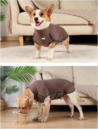 Теплий зимовий халат-жилет для собак великих порід, халат-жилет для домашніх тварин, теплий халат-жилет, пуловер для собак (Кофе, M)