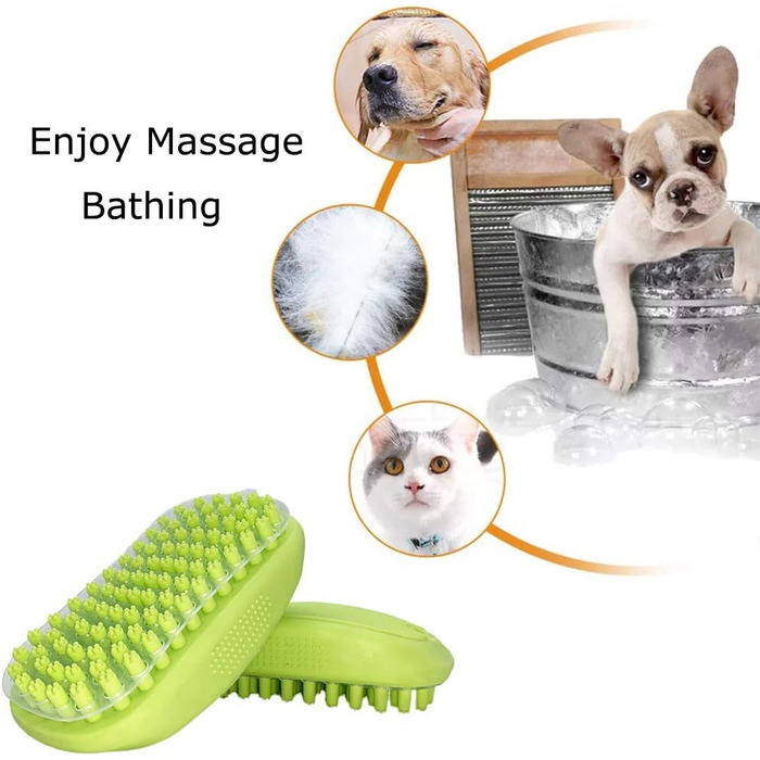 Щітка для грумінгу домашніх тварин JOEBO, м'який гумовий матеріал, видалення шерсті котів та собак, масажна щітка, гребінець для грумінгу, зелена, універсальний розмір
