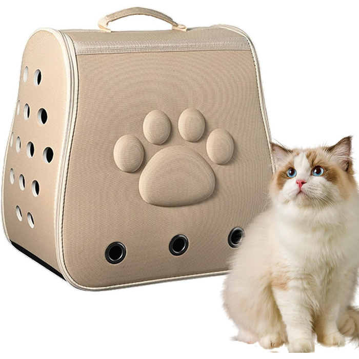 Транспортер для кошенят та цуценят - переноска для котів та собак, кавовий (хакі)