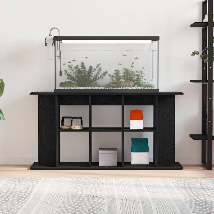Тумба для акваріума vidaXL 120x40x60 см, ДСП, чорний дуб, міцна акваріумна підставка