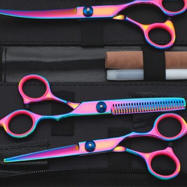 Набір для грумінгу собак, професійний, з нержавіючої сталі, безпечні кругові кінчики, 7-в-1, для собак та котів