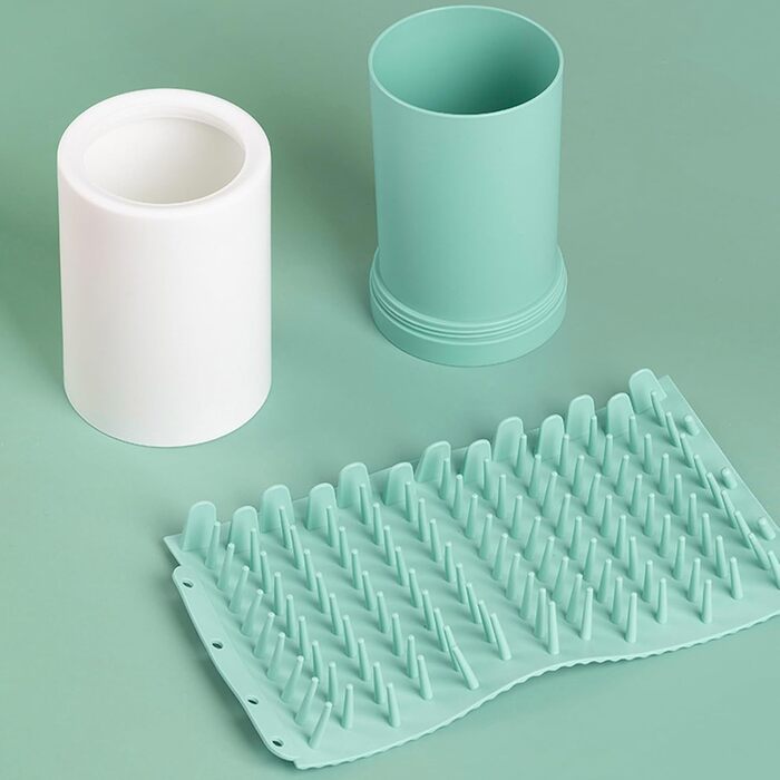 Миска для миття лап собак Tuxxjzm, не протікає, для чищення лап, видалення бруду, щітка для собак, м'яка машина для чищення лап, покращена ефективність очищення, зелений (зелений, Small)