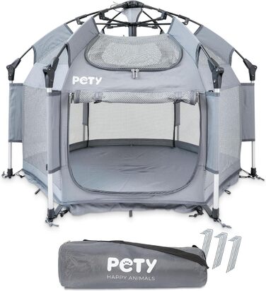 Клітка-переноска для собак Pety - 100x60 см, антрацит. Переноска для собак, вольєр для кемпінгу, вольєр для дому та відпочинку