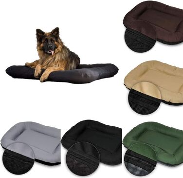 Ліжко для собак середніх порід 4L Textil KLEO, 90x70 см, бежеве, з блискавкою. Ліжко-матрац для собак, вовнове, знімний чохол, легко миється.