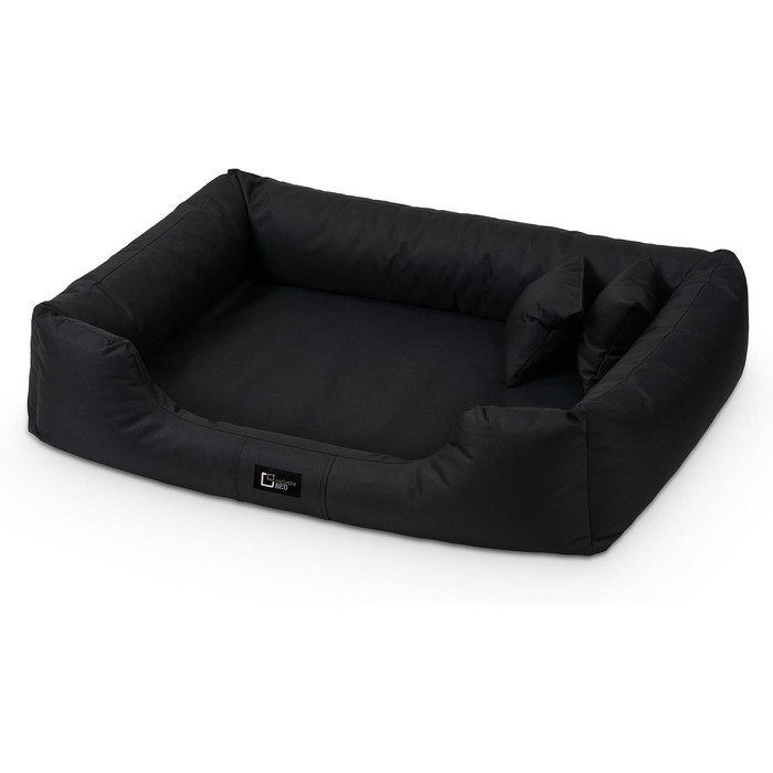 Ортопедичне ліжко для собак Puffi Orto, середнього, малого розміру - подушка для собак, килимок для собак з поліестеру, водовідштовхувальне, зносостійке, знімає біль (L+|90x70см, Чорний)