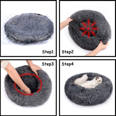М'яке кругле ліжко для собак Antistress, корзина для собак, плюшеве ліжко для домашніх тварин, зручне та миється. Ліжко-корзина для собак маленьких, середніх та великих порід (90 * 90 см, темно-сірий)