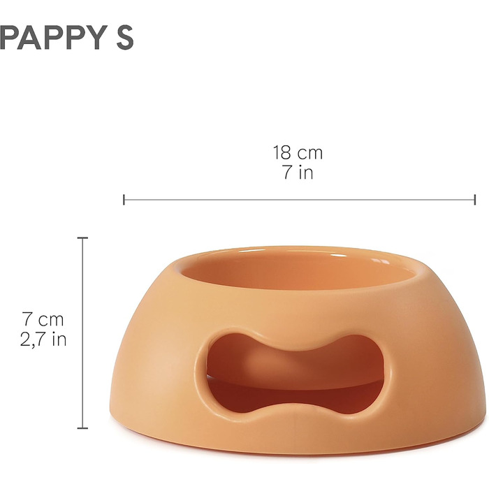 Миска для собак та котів UNITED PETS Pappy, екологічна, з Італії, 350 мл, помаранчевий колір