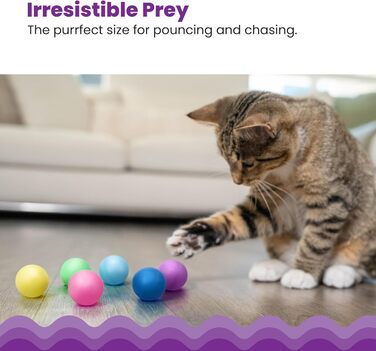 Petstages змінні кульки для котячого треку, 6 шт, різнокольорові