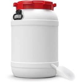 Контейнер для корму для тварин 68 літрів з кришкою та лопаткою | HDPE, преміум-якість | Зручні ручки