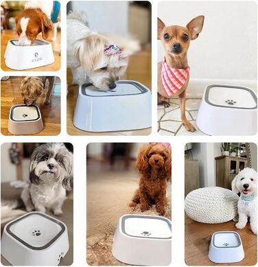 Миска для собак з нержавіючої сталі, 1л, з плаваючою платформою, для подорожей, внутрішнє та зовнішнє використання, сіра