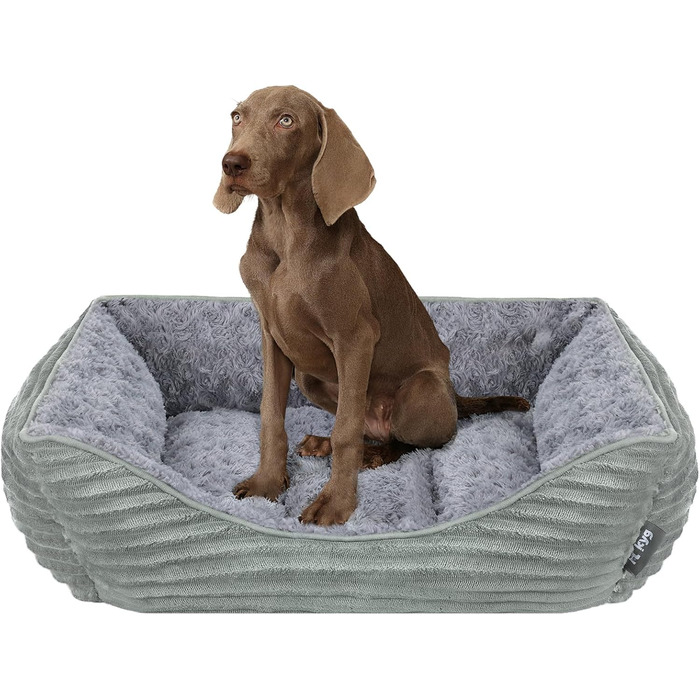 Крісло-лежанка для собак великих порід та котів, сіре, 90x68x19 см (XL) / 75x64x19 см (L), миється, з м'якою підстилкою