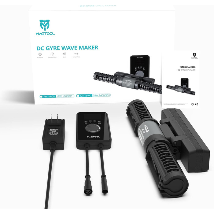 Помпа для акваріума Magtool 1600–4200 GPH, регульована циркуляційна хвильова помпа з контролером, 360° для прісноводних і морських акваріумів