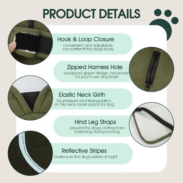 Зимовий теплий одяг для собак Kuoser: водонепроникний та вітронепроникний жилет з відбиваючими елементами, XS-3XL (обхват грудей 50-65 см)