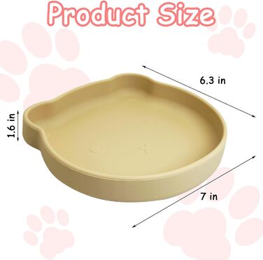 Набір мисок для котячого корму Apatal з присосками, 17,8 см, плоскі, Kitty Plate, комплект з 3 антиковзних мисок для тварин, зменшує подразнення вусів, втома, миска для цуценят для сухого та вологого корму