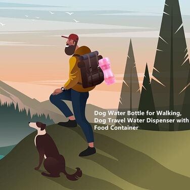 Водяна пляшка для собак з дозатором води та контейнером для корму, ідеальна для прогулянок та подорожей