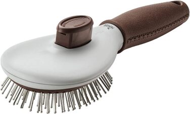HUNTER SPA щітка для грумінгу собак, самоочисна, 22,5 x 8,0 см, L, сіра/коричнева