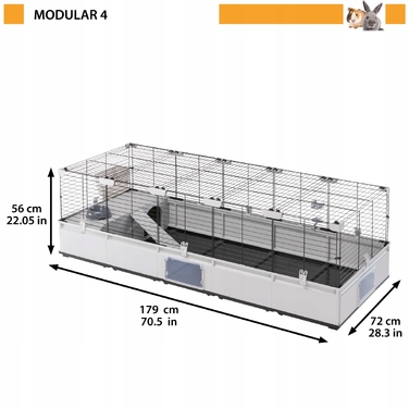 Клітка для кролика Ferplast з піддоном, 56 x 179 x 72 см