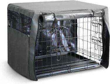 Furdreams Преміум накриття для клітки 76,2 см, поліестер з ПВХ, 2 ролети, дихаючі сітки, легке встановлення, машинне прання, накриття для собачої клітки