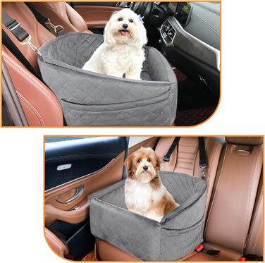 Автокрісло для собак Ejoyous: піднятий крісло для маленьких та середніх собак до 15,9 кг, знімний, з піною з пам'яті, сірий