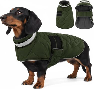 Зимовий теплий одяг для собак середнього розміру, водонепроникний флісовий одяг, куртка для собак з отвором для шлейки, відбиваючий зимовий одяг, в клітинку, зелений, розмір M