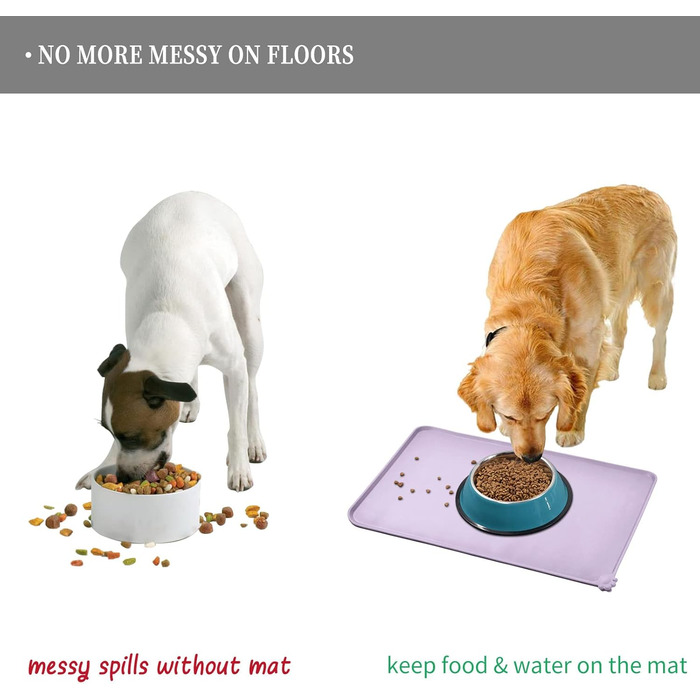 Силіконові килимки для тварин - водонепроникні килимки для собак та котів з піднятими бортиками. Розмір 60x40 см (1 шт.)