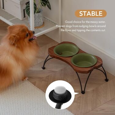 Набір мисок для собак Havnina Keramik 16 см (2 шт.) - для корму та води, широка відкрита, збірна, матово-білі