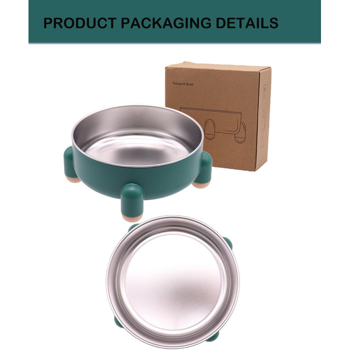 Набір мисок для котів та собак з нержавіючої сталі, 2 шт. (білий та зелений). Зручний дизайн, антиковзаюча основа, легко миються, для котів та маленьких собак