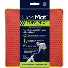 LickiMat PRO Tuff для собак: міцна лижуча килимок, заспокоює, альтернатива іграшкам-головоломкам та повільним мискам, для арахісової пасти, йогурту, здорових смаколиків (Помаранчевий)