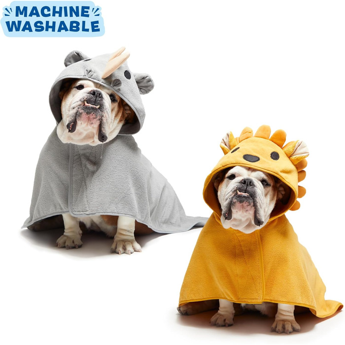 Рушник для собак BarkBox – халат, легкий, швидковисихаючий, розмір S (Лев/Носоріг, Medium)