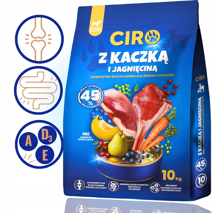 Сухий корм для собак Ciro з качкою та ягнятиною, 10 кг