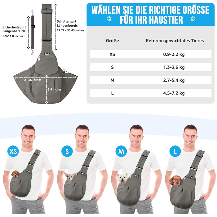 Сумка-переноска для собак SlowTon, сіра, S (для тварин 1,3-3,6 кг)