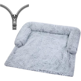 Крісло-ліжко для собак великих та малих порід, м'яке та зручне, з плюшу, для дому, тепле, антиковзаюче, легко миється (102x90x20 см, світло-сірий)