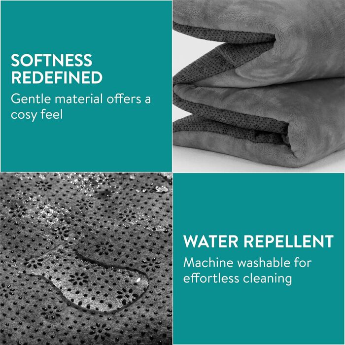 Термоковдра для собак та котів Navaris - м'яка підстилка для собак 100 x 70 см - тепла ковдра для собак та котів - сіра