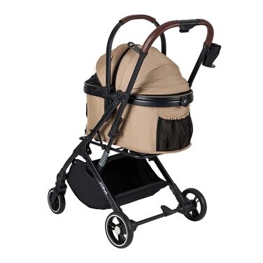 Дитяча візок для домашніх тварин: собак та котів, алюмінієвий каркас, компактний, складаний, з сумкою, сірий