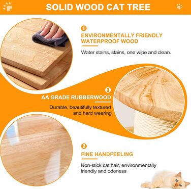 Великий котячий комплекс Kratzbaum Groß 190 см XXL з дерева, з сизалю, з будиночками та платформами для великих котів