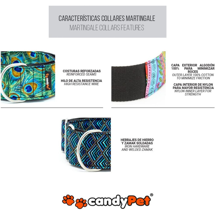Нашийник для собак CandyPet® Martingale Music, S, ширина 4 см, розмір шиї 25-35 см