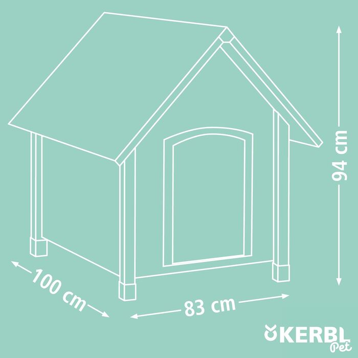 Будка для собак Kerbl Pet 4-Seasons, дерев'яна, 100x83x94 см