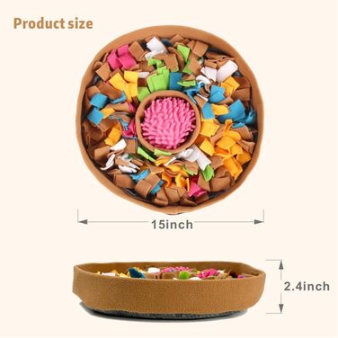 RGBRGB Преміум килимок для повільного годування собак – інтерактивна годівниця, стимуляція розуму та зменшення тривоги (38,1 x 5,1 см) (Коричневий)