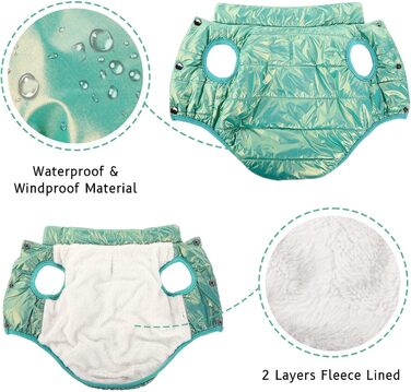 Зимовий теплий одяг для собак ASENKU: водонепроникний зимовий теплий одяг з флісовою підкладкою для малих, середніх та великих собак (М'ятний, XL)