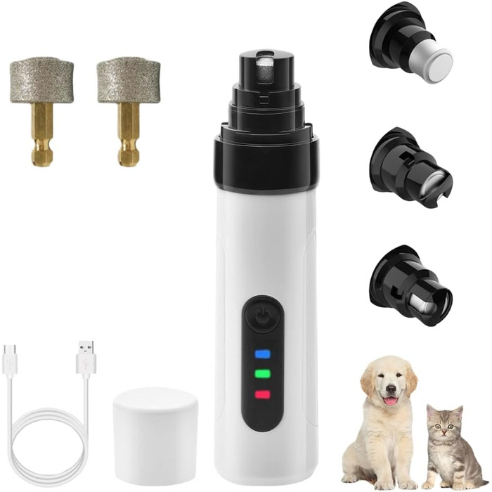 KELENO TrimNox Pro: Тихий триммер для собак - професійний електричний триммер для догляду за кігтями. Підходить для малих, середніх та великих собак. Білий.