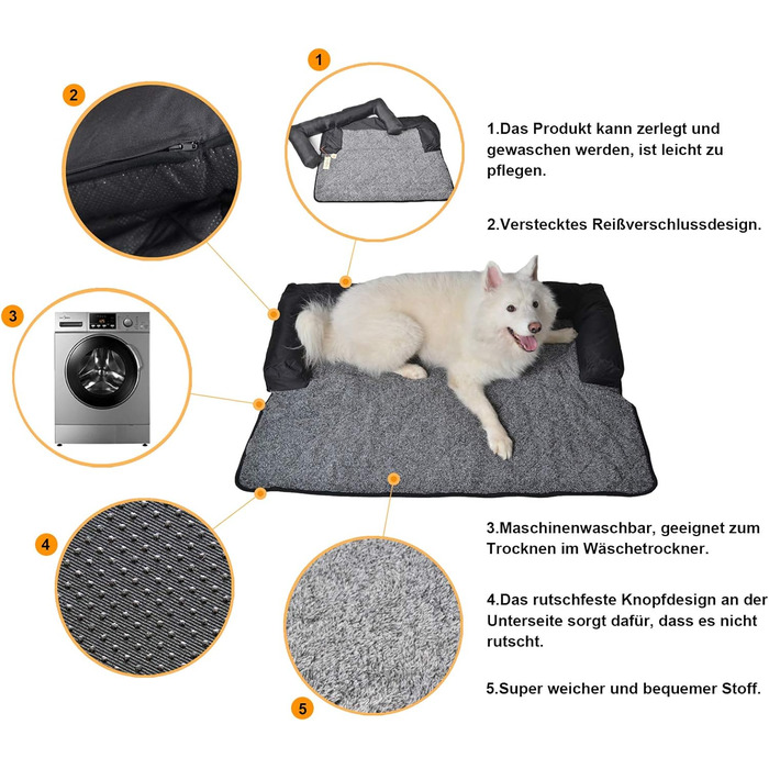 Крісло-ліжко для собак Raikou: зручне та практичне, 90x90 см, блакитний меланж. Захист дивану та багажника, антиковзаюче покриття, легко миється. Підходить для великих та маленьких собак.