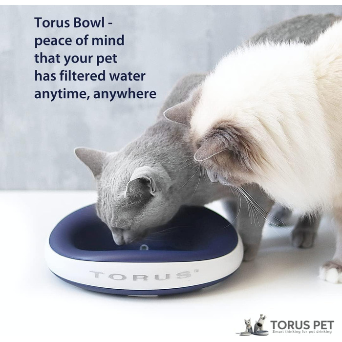 Автоматична поїлка для котів і малих собак Torus Pet Mini, з вугільним фільтром, 1 л, портативна, антимікробна, BPA-free