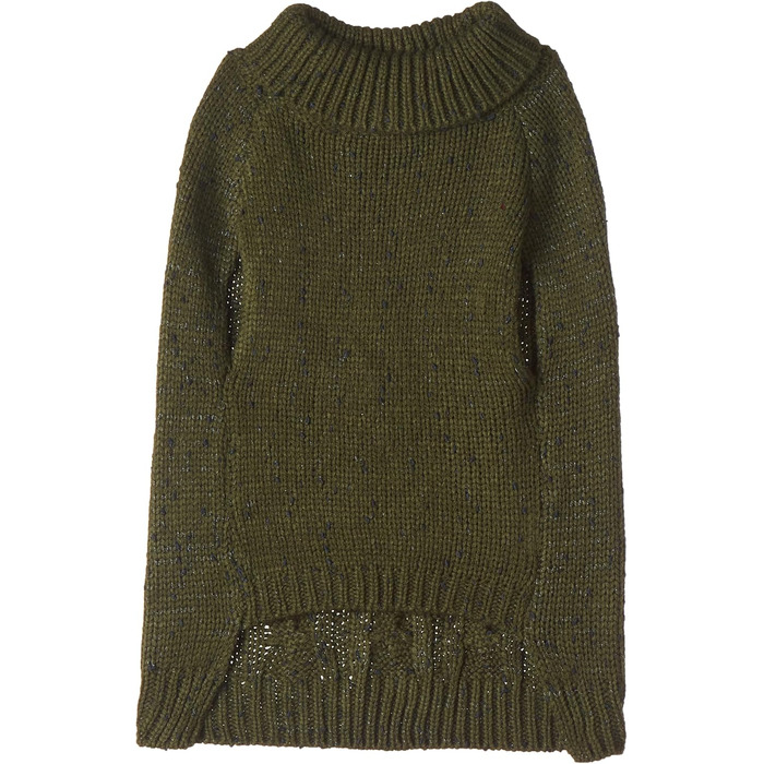 Теплий в'язаний пуловер для собак DUVOPLUS, розмір S, зелений, з візерунком коси, 100% акрил