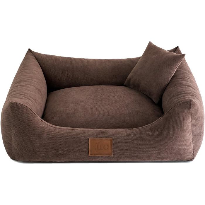 Leo4dog Диван-лежак для собак Sofa Sun, 6 розмірів, 4 кольори, м'яке собаче ліжко, подушка, диван, кошик, XXXL 140x105 см, коричневий