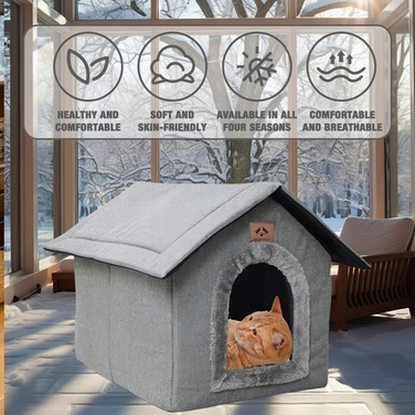Будиночок для котів для використання на вулиці та в приміщенні, 40x35x40 см